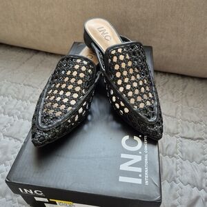 INC International Concepts Black Studded Flats